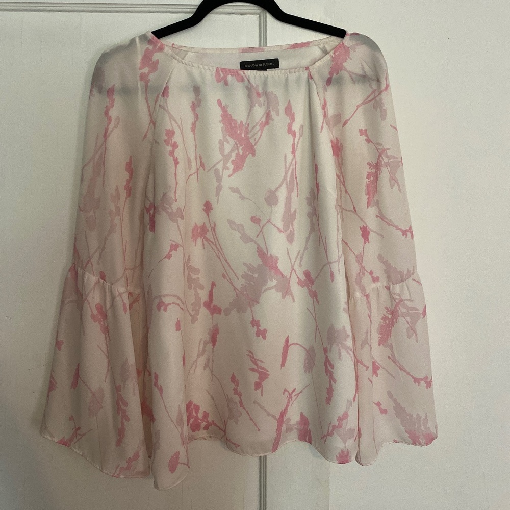 Pink and off-white blouse